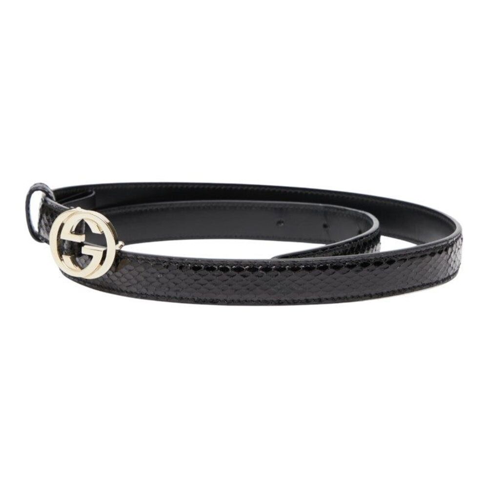 Gucci Interlocking G Python Leather Belt - image 2